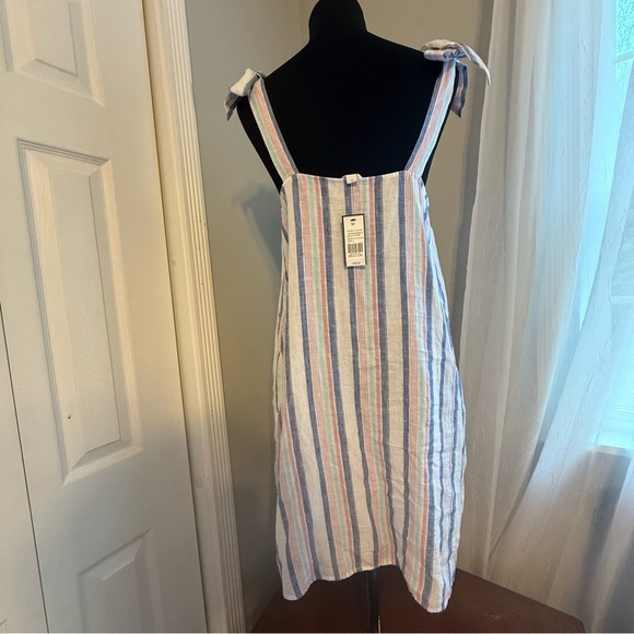 Crown & Ivy Linen Multicolor Striped Dress NWT Size M - Picture 4 of 9